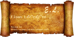 Eisen Lóránt névjegykártya